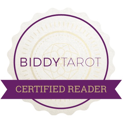 Biddy Tarot Certified Reader badge